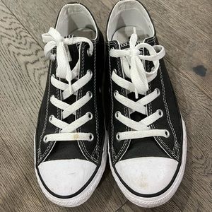 Black Faux Leather Converse